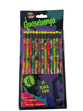 Vintage 1990’s Goosebumps 13 Multicolor Pencil Pack.   New with Tags